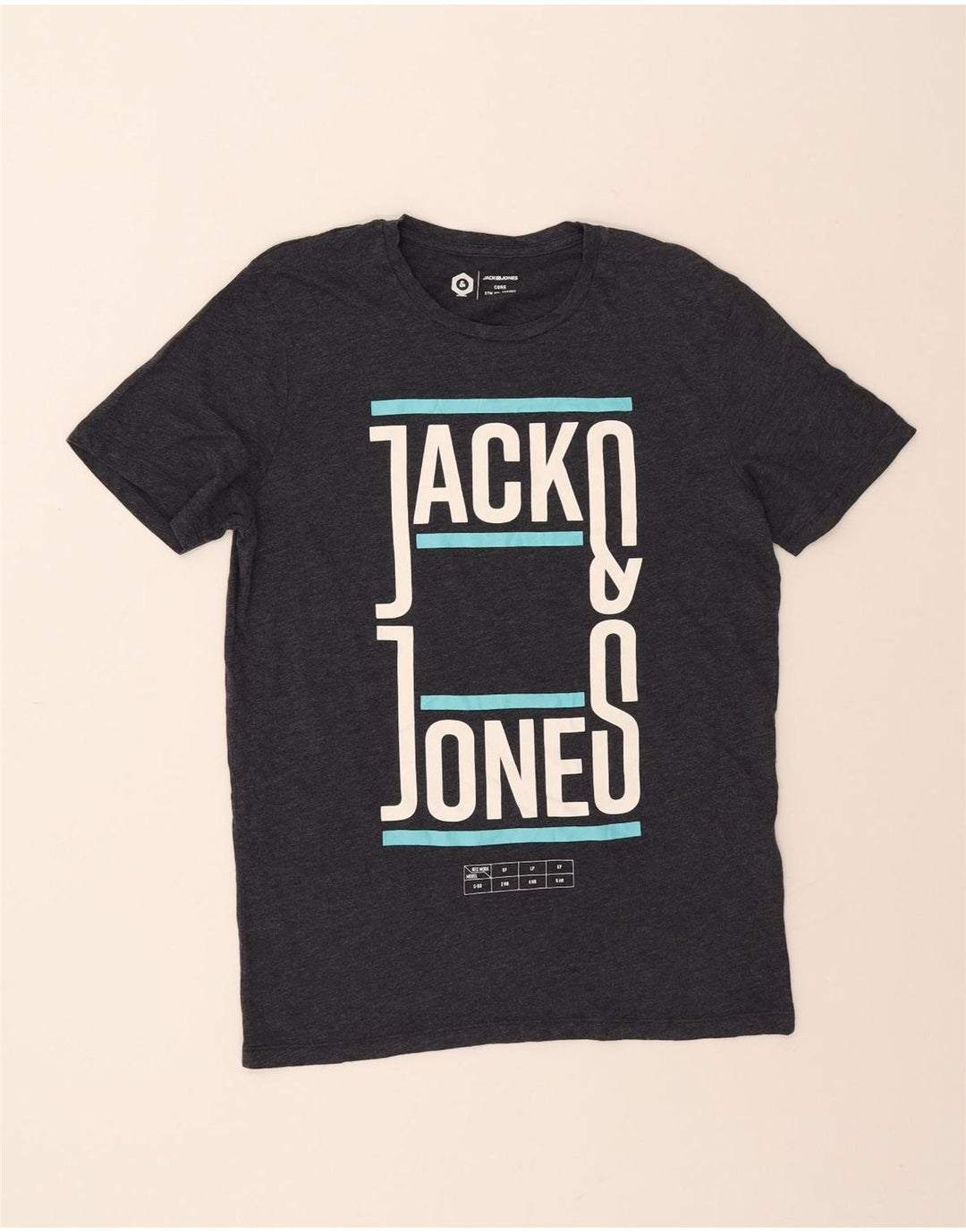 JACK & JONES Mens Graphic T-Shirt Top Medium Grey Cotton Vintage Jack & Jones and Second-Hand Jack & Jones from Messina Hembry 