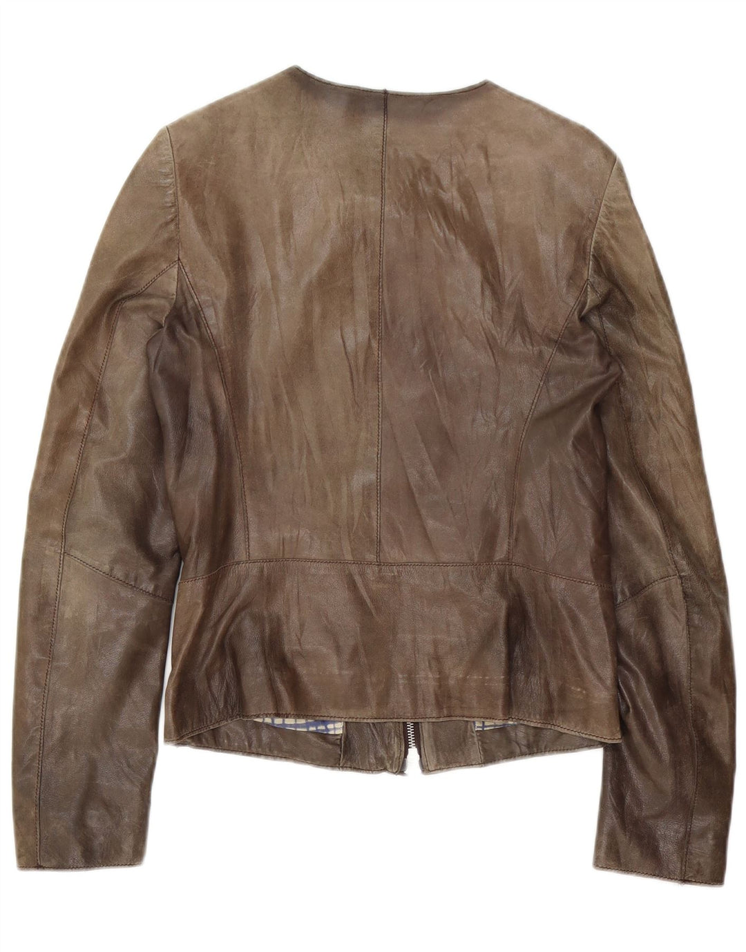 Vintage Damen Lederjacke UK 10 Klein Braun