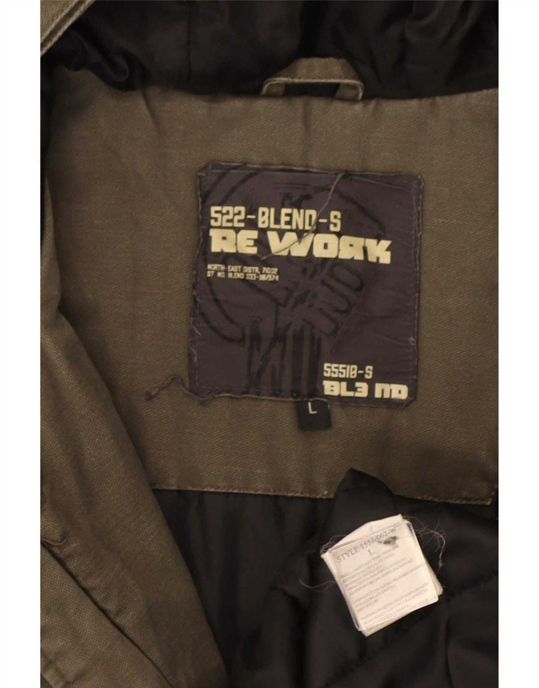 Blend Herren-Parka mit Kapuze, UK 40, Größe L, Khaki, Baumwolle