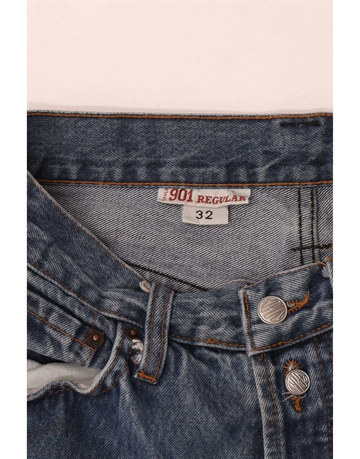 Replay Damen 901 Slim Jeans W32 L32 Blaue Baumwolle