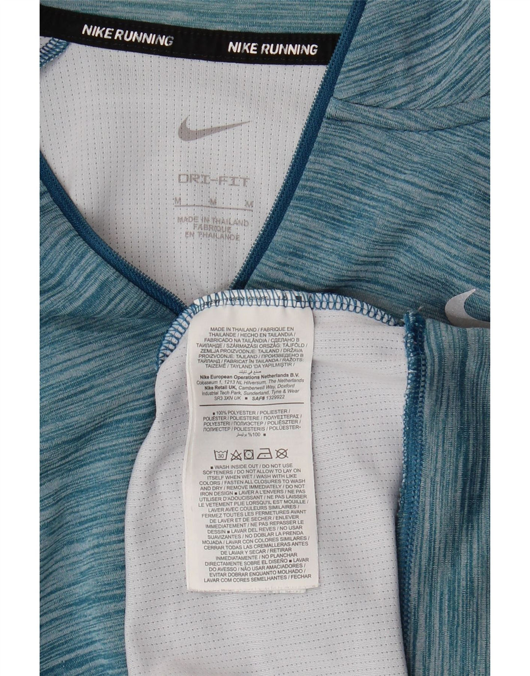 NIKE Damen Dri Fit Pullover-Trainingsanzugoberteil, UK 14, Mittelblau gefleckt