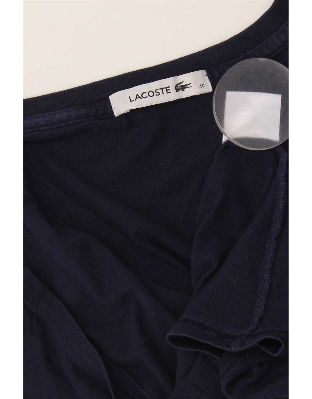 Lacoste Damen T-Shirt Top Größe 40 Medium Marineblau Baumwolle