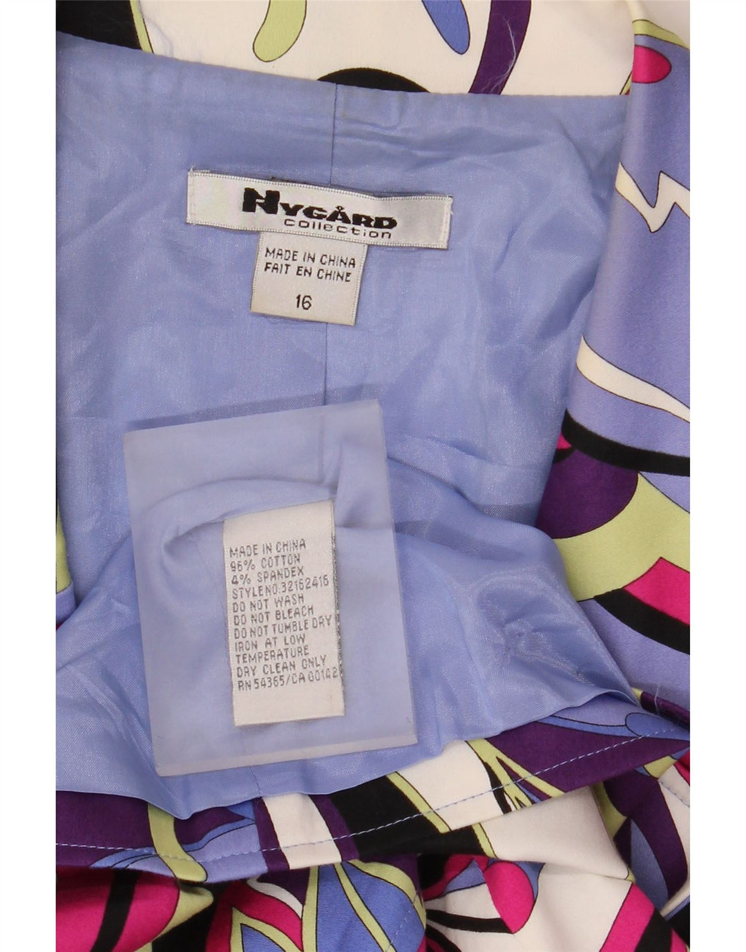 Nygard Damen 3-Knopf-Blazerjacke US 16 2XL Blau geblümte Baumwolle