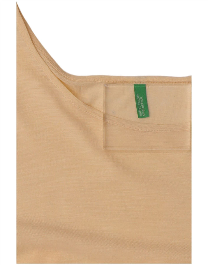 BENETTON Damen T-Shirt Top UK 16 Large Beige