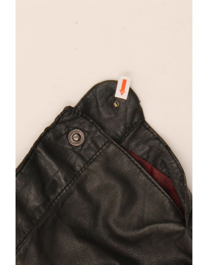 TED BAKER Herren Lederjacke Größe 5 XL Schwarzes Leder