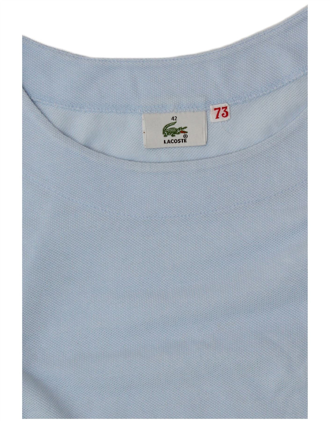 Lacoste Damen Crop T-Shirt Top Größe 42 Große blaue Baumwolle