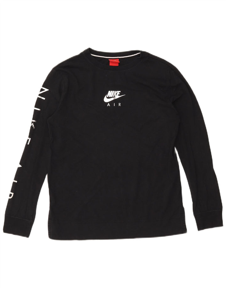 Nike Herren-Grafikoberteil mit langen Ärmeln, Größe S, schwarze Baumwolle