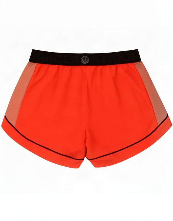 Under Armour Damen Graphic Sport Shorts UK 8 Small Orange Farbblock
