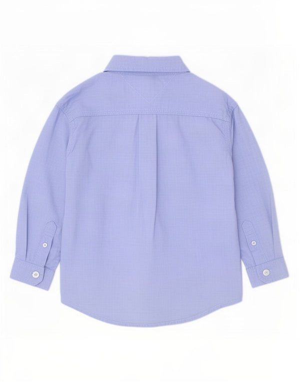 Tommy Hilfiger Baby-Jungen-Hemd, 12–18 Monate, blaue Baumwolle