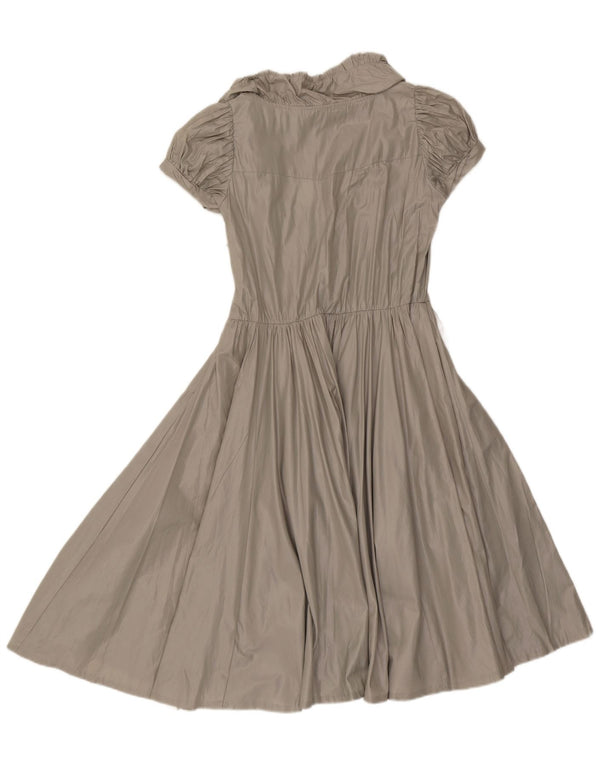 Zara Damen A-Linien-Kleid UK 12 Mittelgraues Polyester