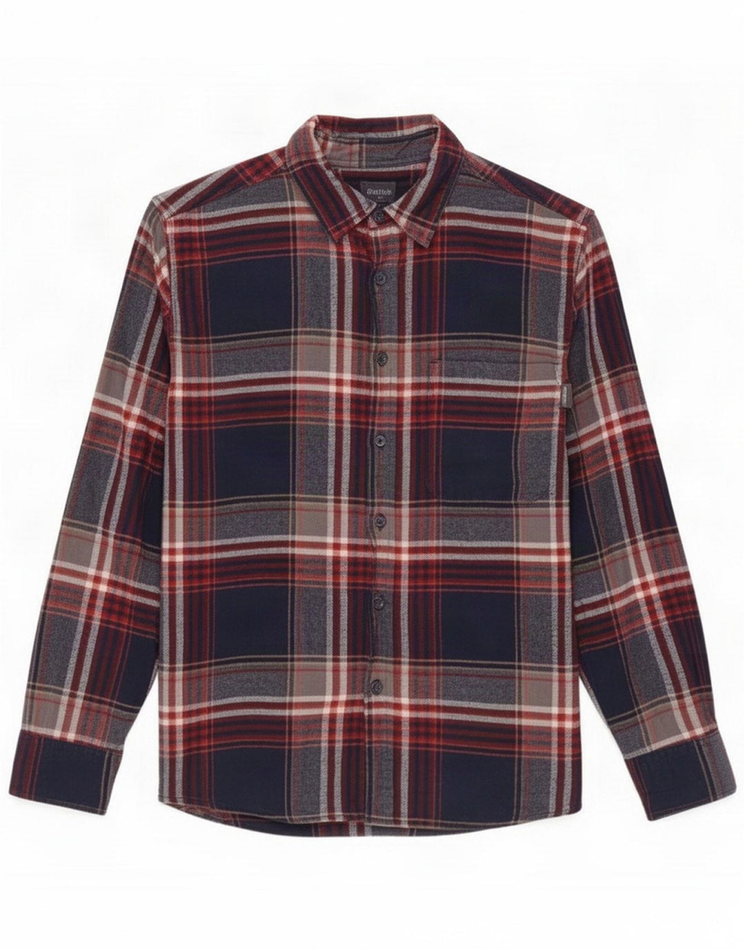 Eddie Bauer Herren Flanellhemd Mittel Marineblau Karo Baumwolle