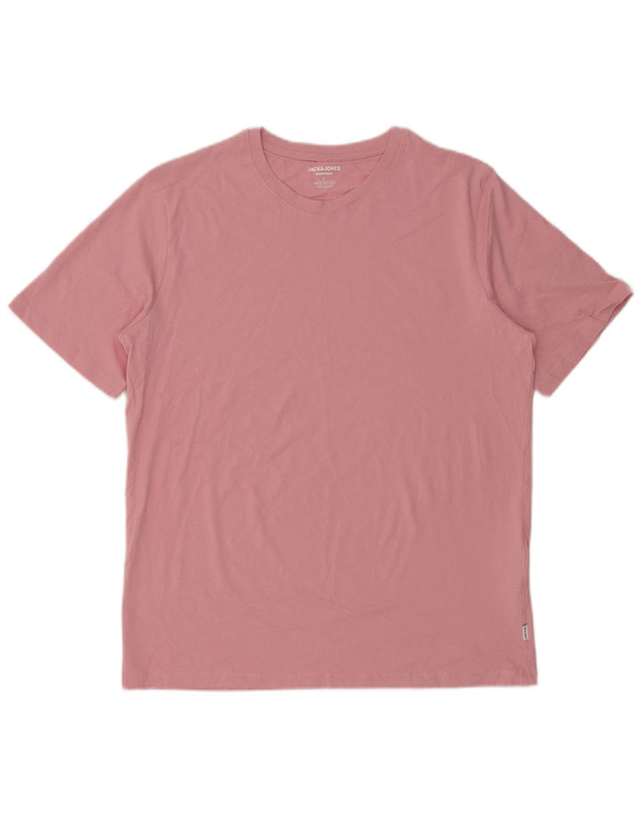 Jack & Jones Herren T-Shirt Top Large Rosa Baumwolle