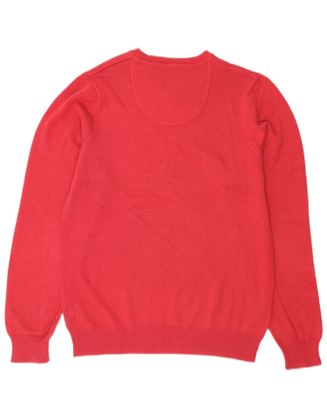 Marks & Spencer Herren Blauer Harbor-Pullover mit U-Boot-Ausschnitt, Größe S, rote Baumwolle
