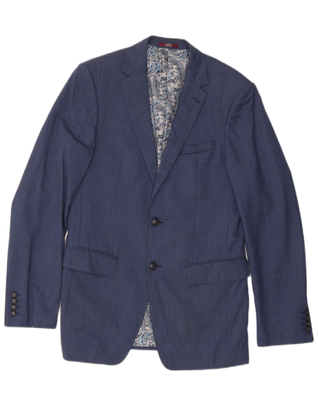 Marks & Spencer Herren-Blazer mit 2 Knöpfen, UK 38, mittelblaue Wolle