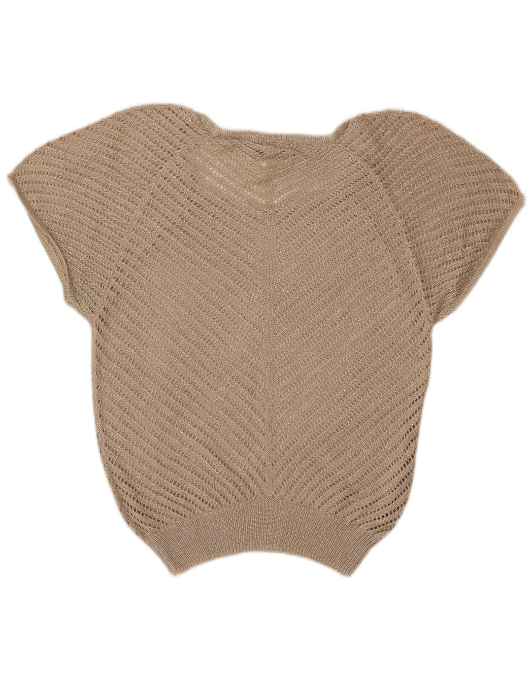 LAURA SCOTT Damen Pullover mit kurzen Ärmeln und U-Boot-Ausschnitt, Gr. 8, Beige