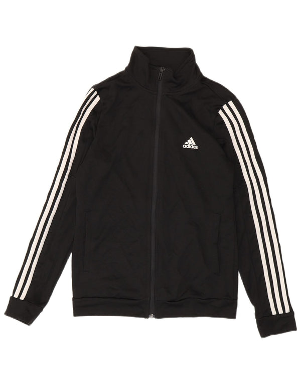 Adidas Womens Tracksuit Top Jacket UK 8/10 Small Black Polyester