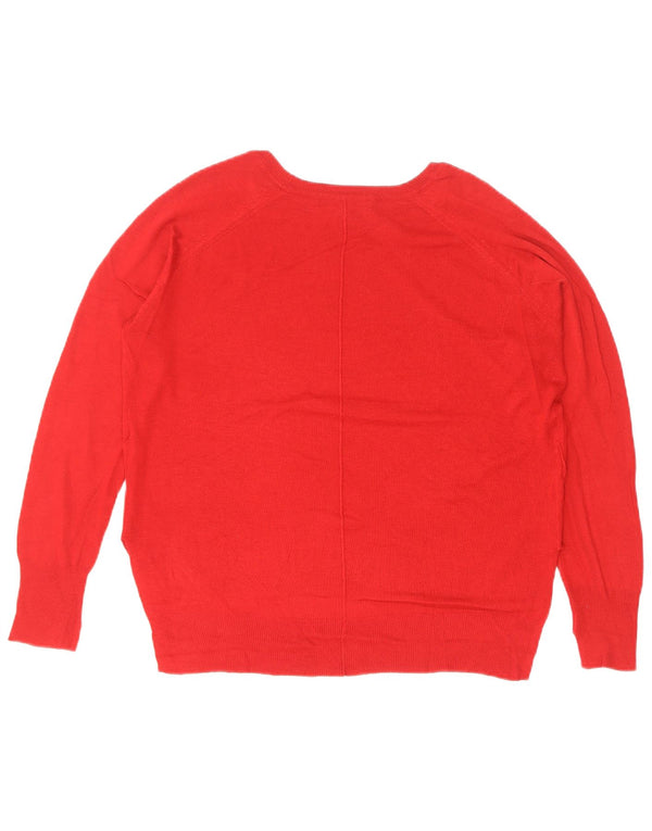 Zara Damen-Pullover, übergroß, U-Boot-Ausschnitt, Gr. 10, Größe S, Rot