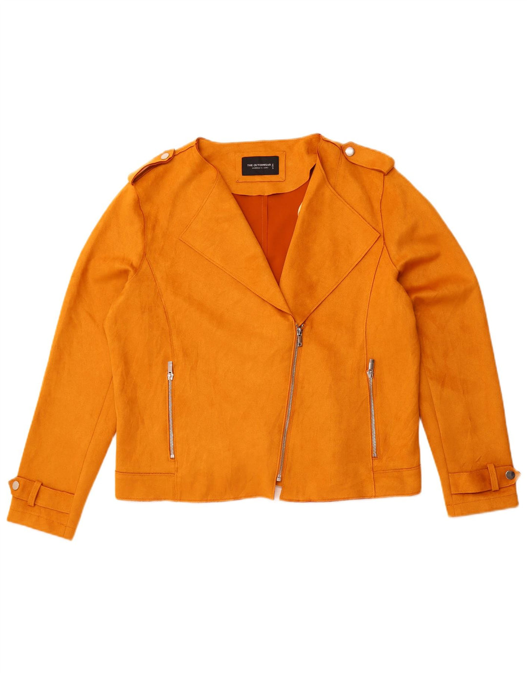 C & A Damen Crop Bikerjacke EU 44 XL Gelb Polyester