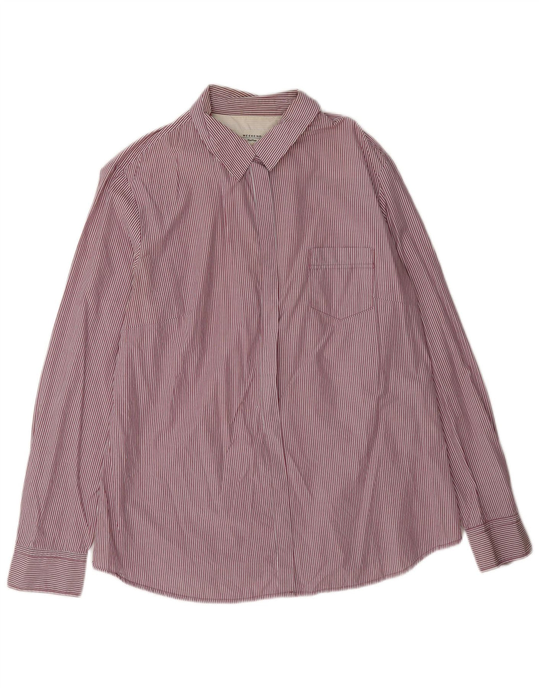 Max Mara Womens Weekend Shirt UK 16 Große rosa Nadelstreifen