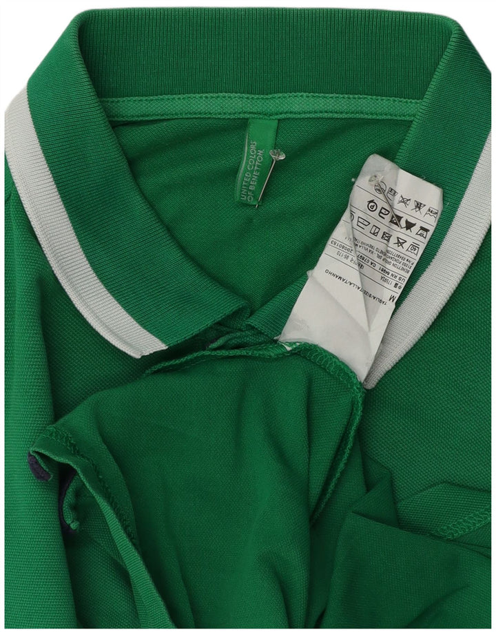 Benetton Herren-Poloshirt aus mittelgrüner Baumwolle