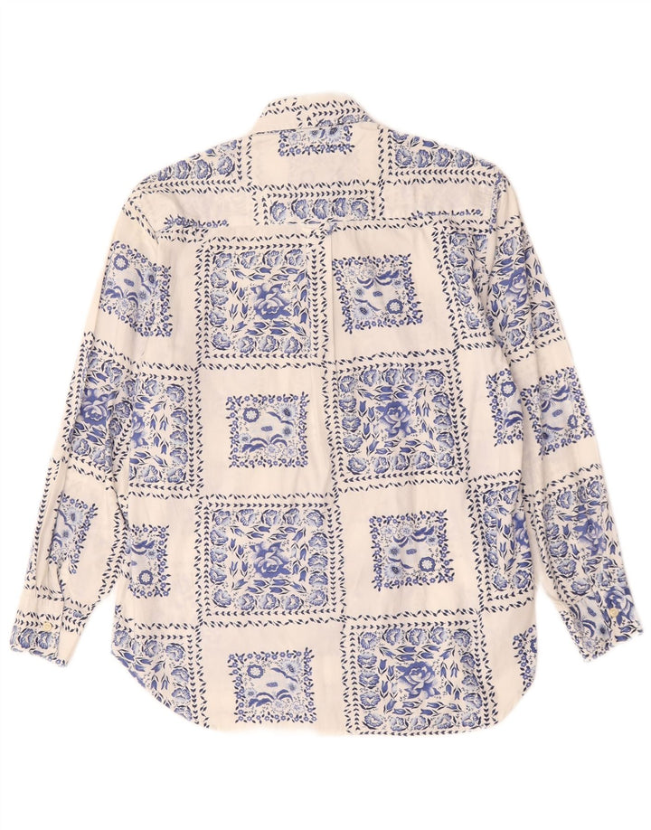 Kollektion Damen-Hemd, Größe 42/44, groß, weiße Baumwolle mit Blumenmuster