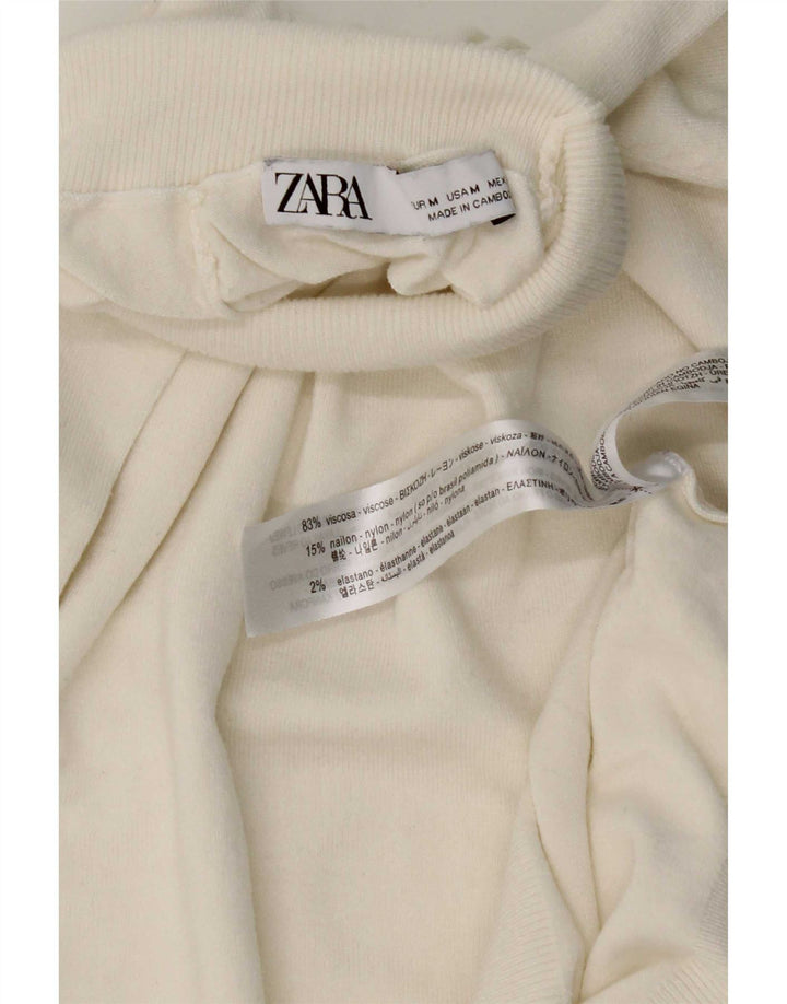 Kurzärmliger Rollkragenpullover von Zara für Damen, Gr. 12, Mittelweiß