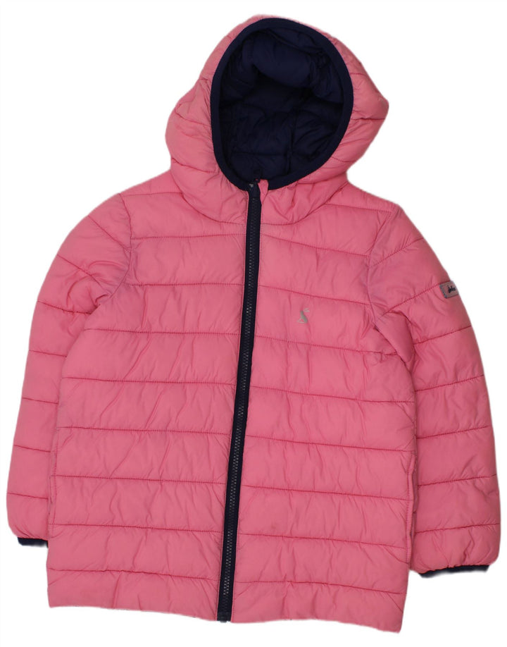 JOULES Wattierte Mädchenjacke mit Kapuze, 6–7 Jahre, Rosa, Polyamid