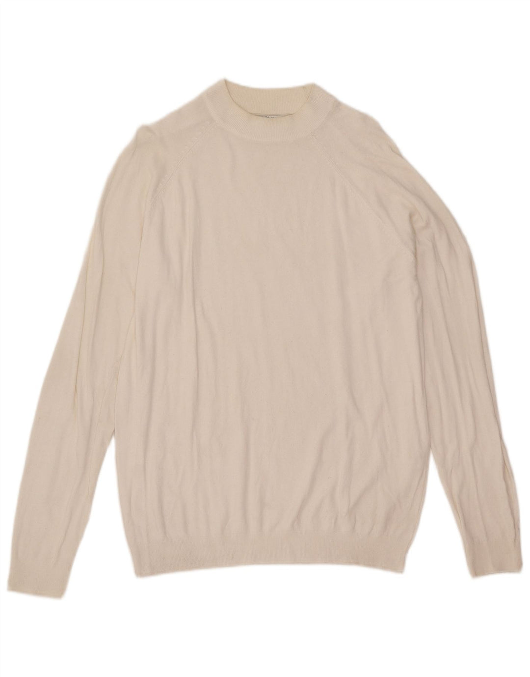 Zara Herren-Pullover mit Rundhalsausschnitt, mittelweiße Viskose