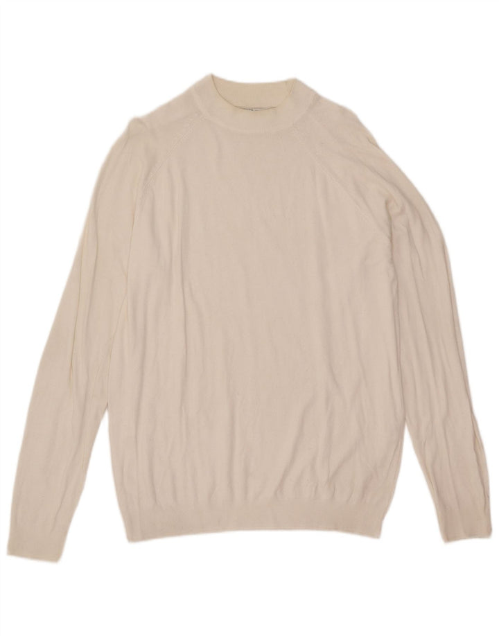 Zara Herren-Pullover mit Rundhalsausschnitt, mittelweiße Viskose