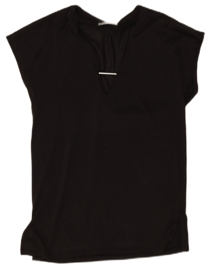 Zara Damen Bluse Top UK 10 Small Schwarz