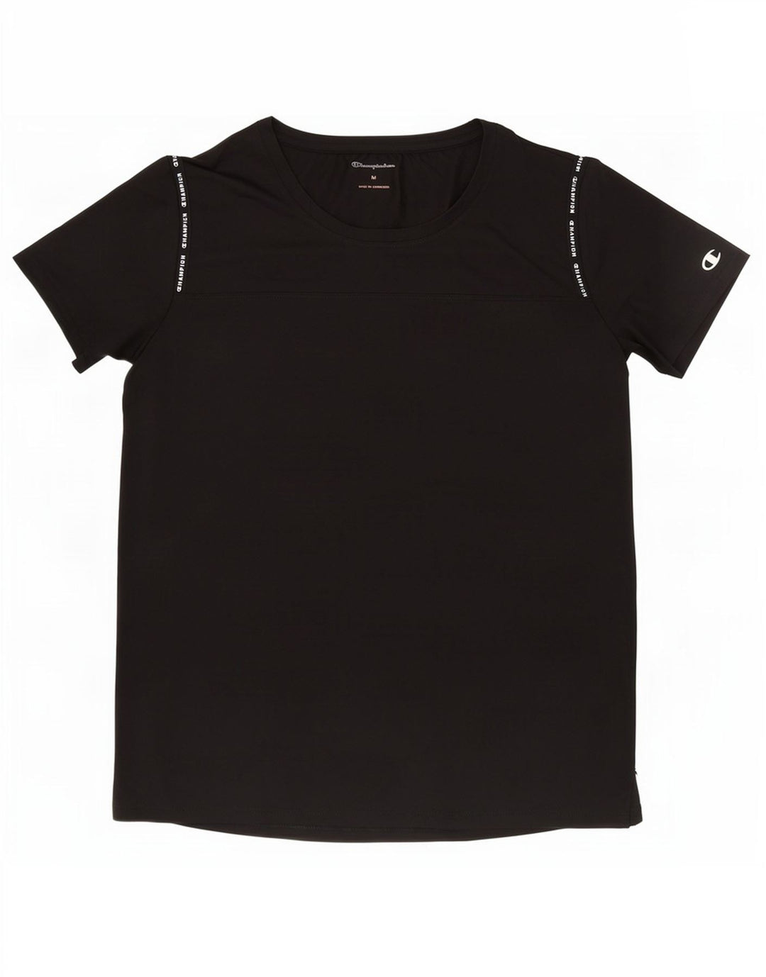 Champion Womens Graphic T-Shirt Top UK 12 Mittelschwarzes Polyester