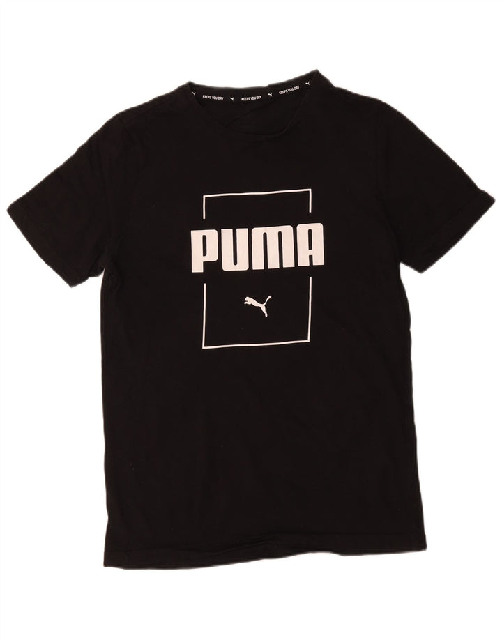Puma Herren Grafik T-Shirt Top Small Schwarz Baumwolle