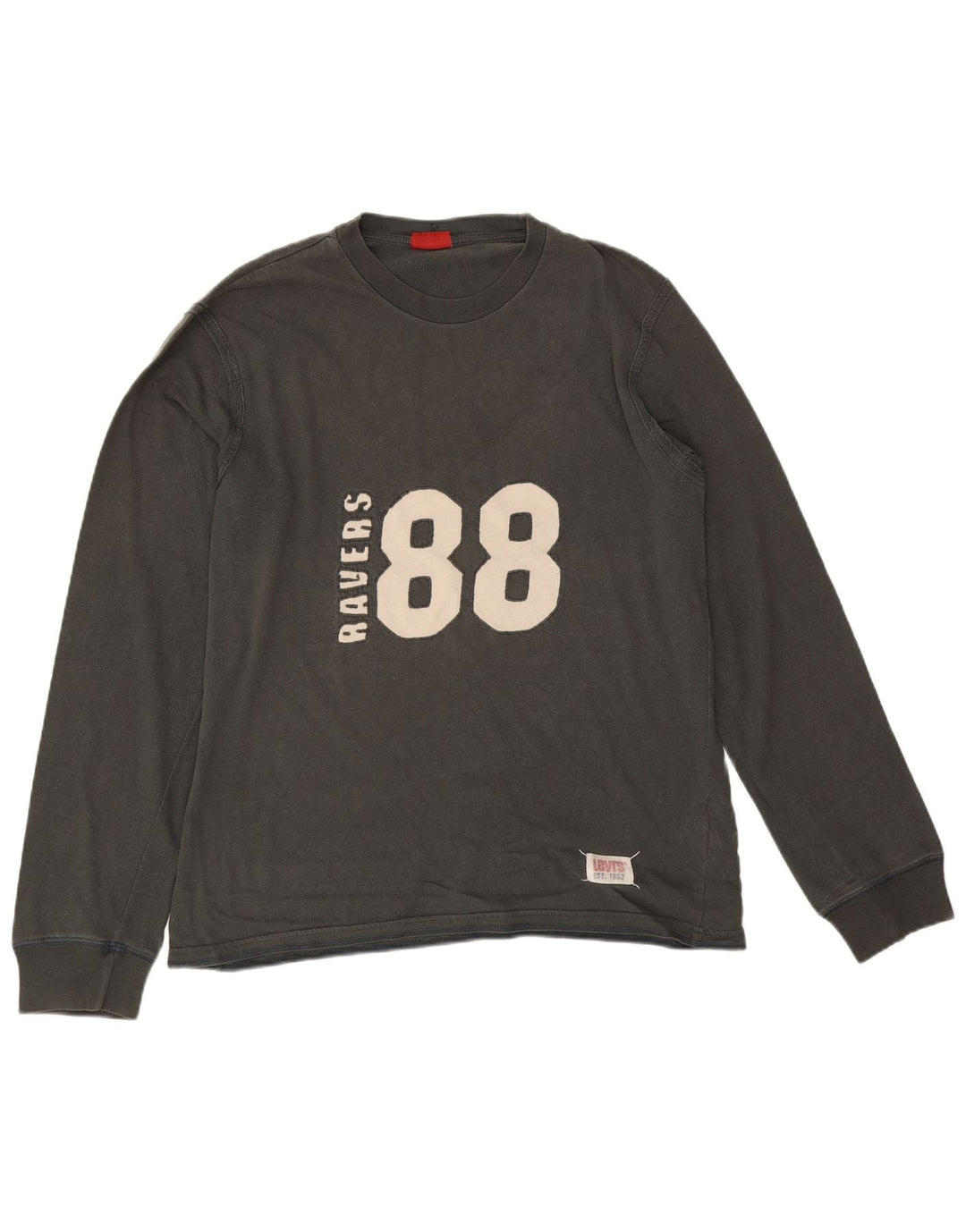 Levi's Herren-Oberteil mit Grafik, langärmelig, groß, aus grauer Baumwolle