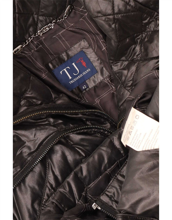 Trussardi Jeans Damen wattierte Jacke IT 42 Medium Black Polyester