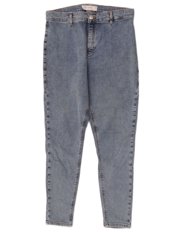 Topshop Damen Joni Crop Skinny Jeans UK 14 Large W32 L25 Blaue Baumwolle
