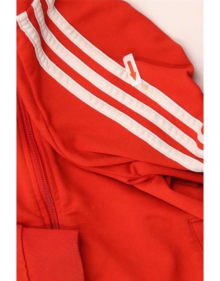 Adidas Jungen-Trainingsanzug, Top-Jacke, 11–12 Jahre, rotes Polyester