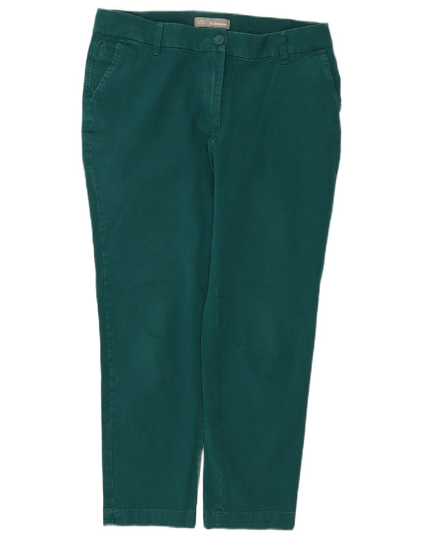 Marks & Spencer Damen gerade geschnittene Hose UK 12 Medium W32 L25 Grün