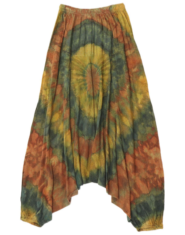 Vintage Damen Haremshose Groß W34 L27 Mehrfarbige Batik-Baumwolle