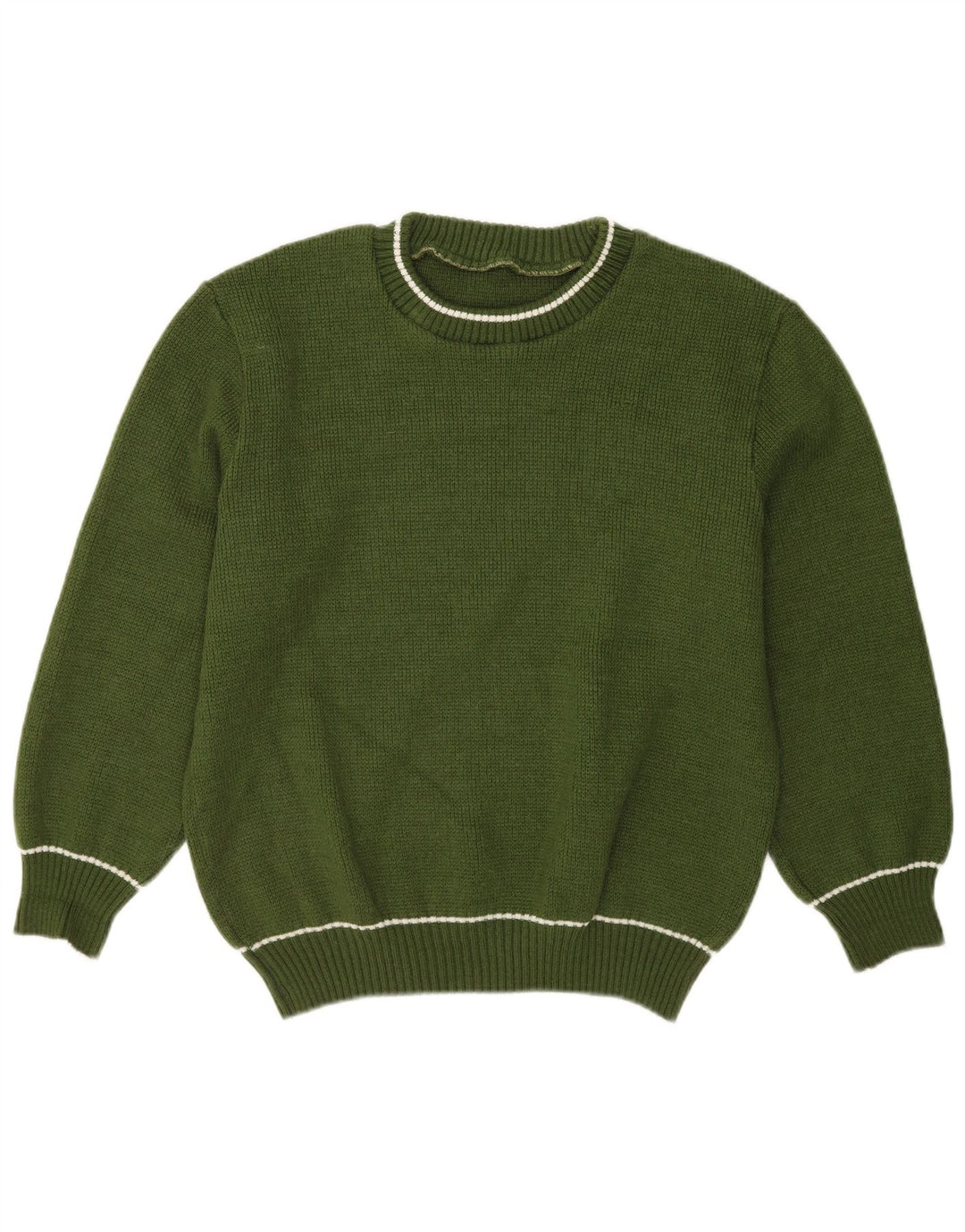 VINTAGE Herren Pullover mit Rundhalsausschnitt Mittelgrün