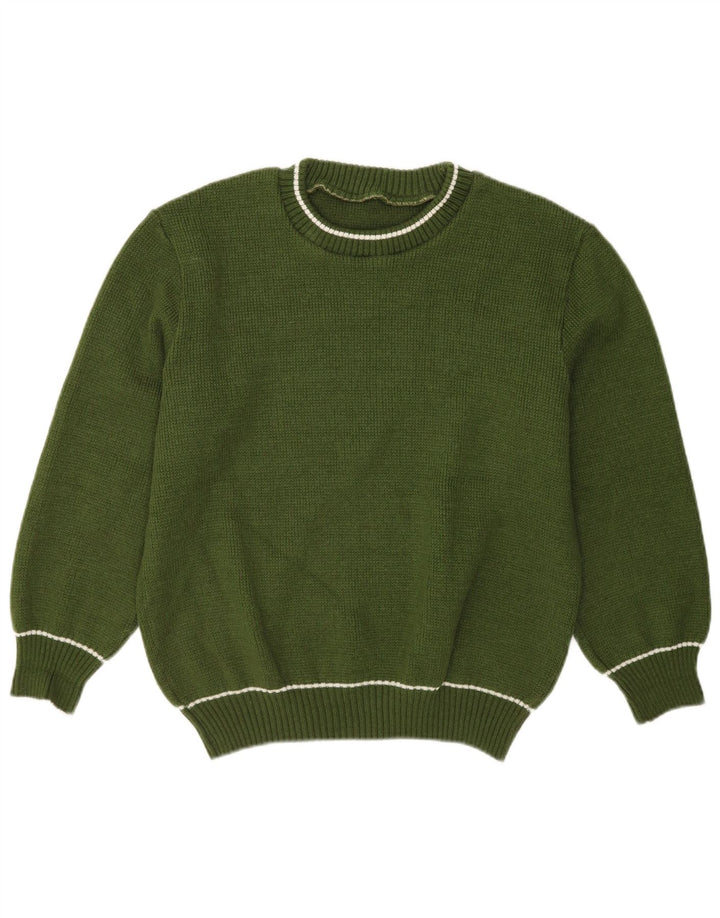 VINTAGE Herren Pullover mit Rundhalsausschnitt Mittelgrün