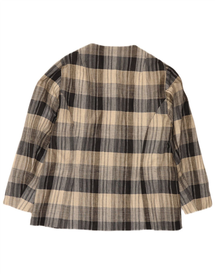 Vintage Damen 5-Knopf-Blazerjacke UK 10 Small Grey Check