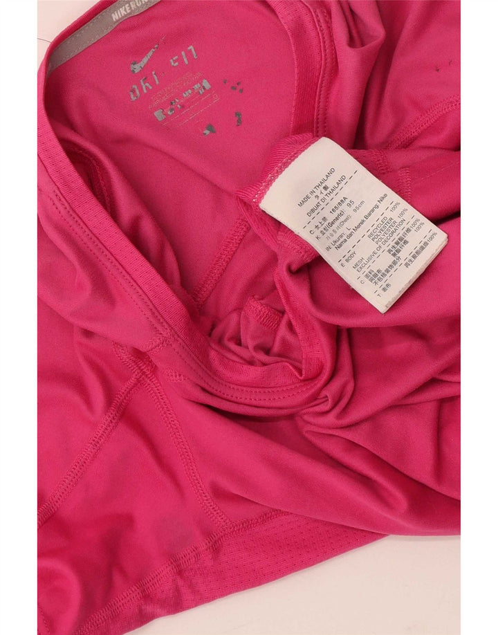 Nike Damen Dri Fit T-Shirt Top UK 14 Mittelrosa Polyester
