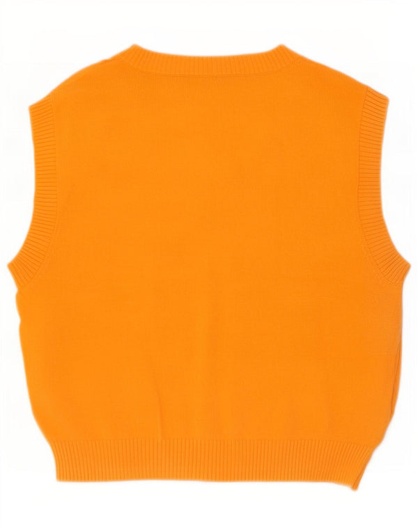 Zara Damen Weste Tank Top UK 12 Medium Orange Viskose