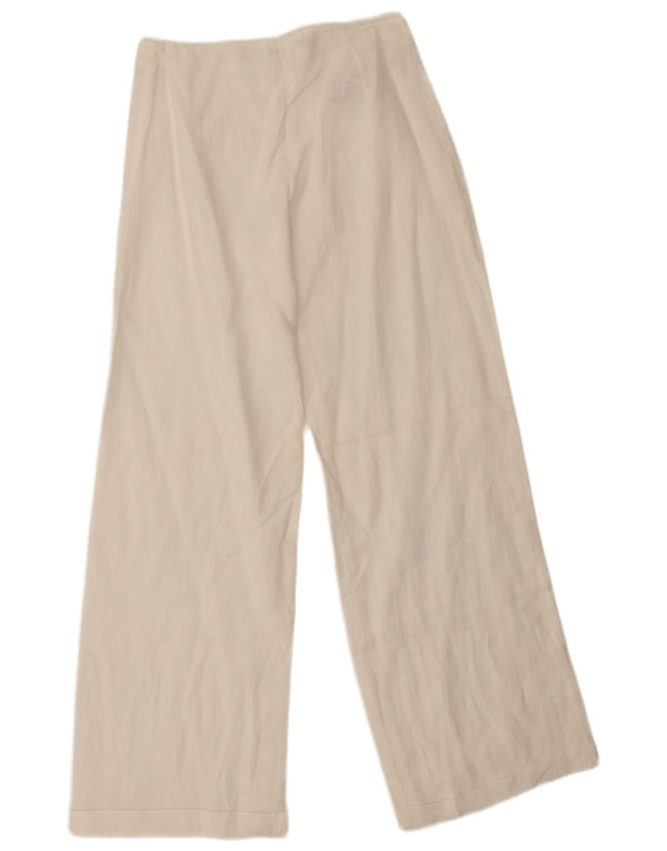Sisley Damen-Freizeithose mit weitem Bein IT 38 XS W26 L29 Weißer Flachs