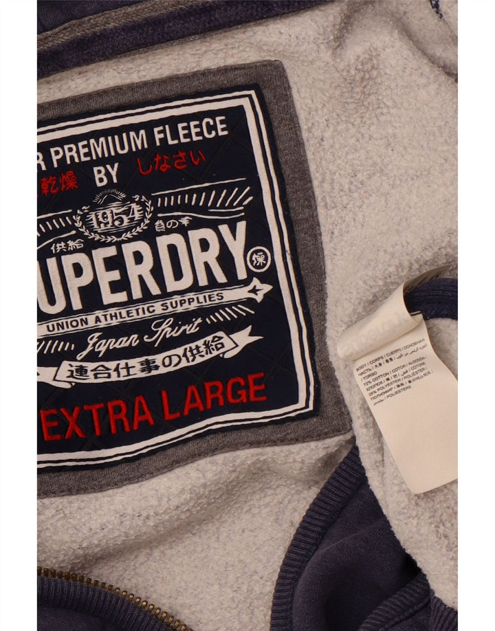 Superdry Herren-Kapuzenpullover mit grafischem Reißverschluss, XL, Marineblau, Baumwolle