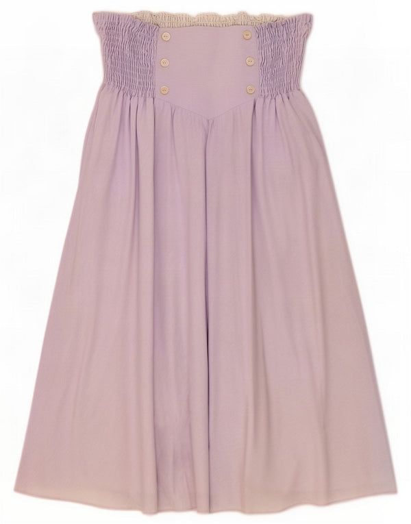 Vintage Damen-Maxirock mit hoher Taille, mittelgroß, W30, Lila
