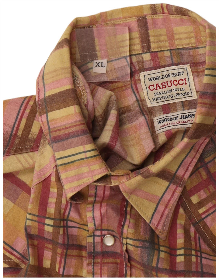 Casucci Herren-Western-Hemd, ärmellos, XL, mehrfarbig, kariert