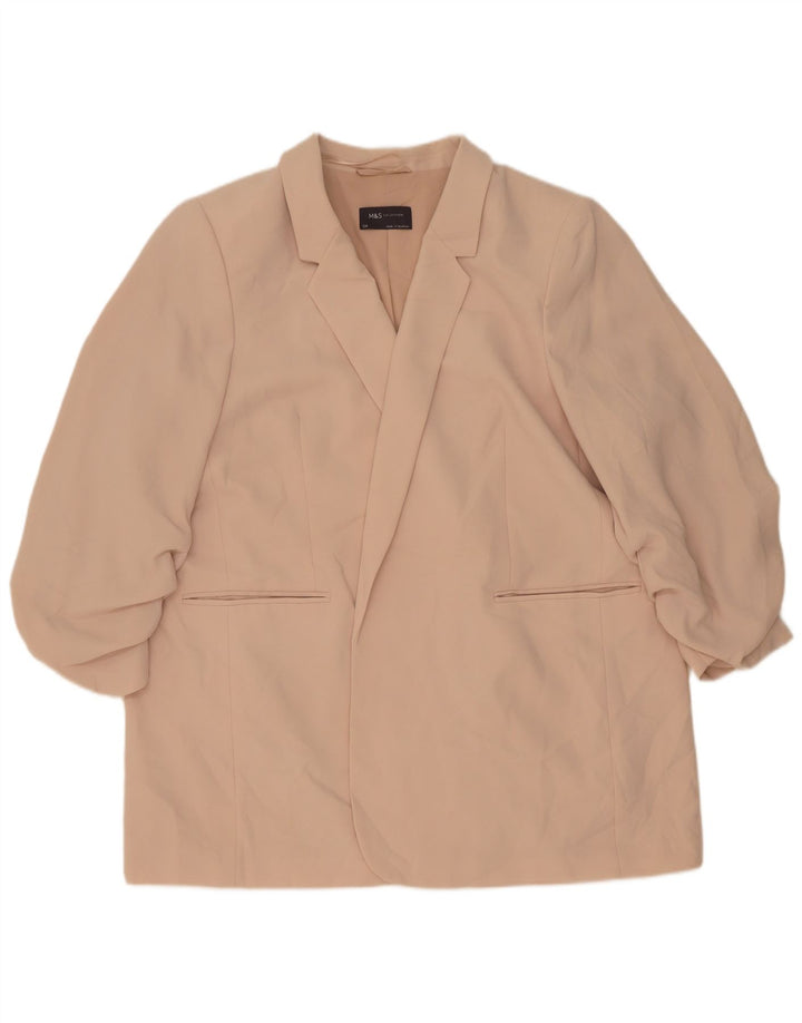 Marks & Spencer Damen-Blazer mit 3/4-Ärmeln, offen, Gr. 24, 4XL, Rosa