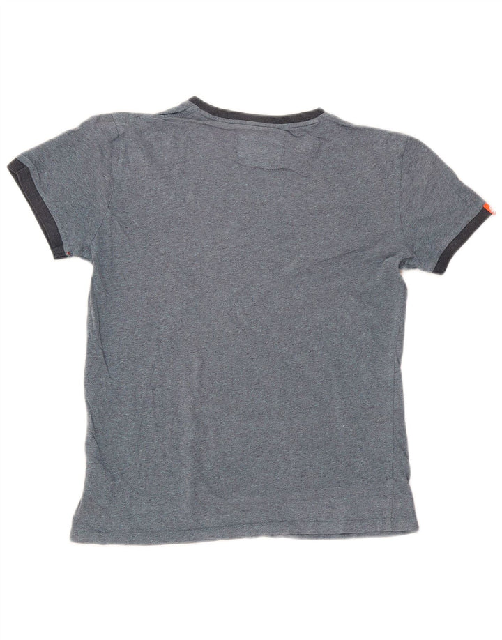 Superdry Herren T-Shirt Top Small Marineblau Baumwolle