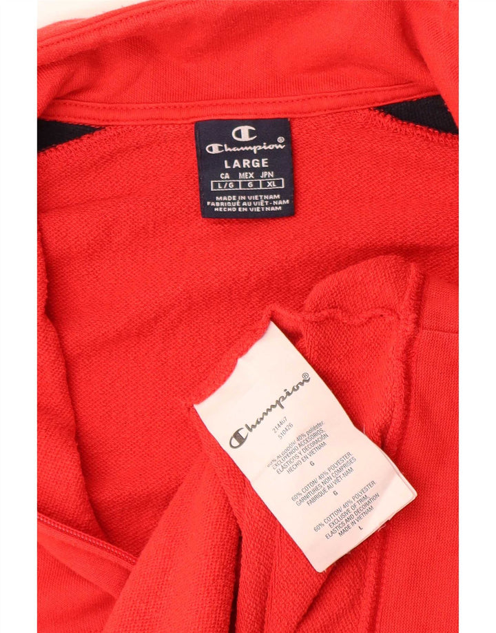 Champion Herren-Trainingsanzug-Top-Jacke, großes rotes Farbblock-Polyester